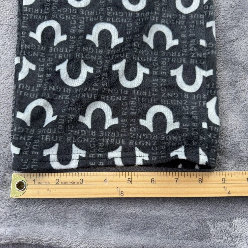 True Religion Loungewear Pants Men Large‎ Black White Logo Monogram Drawstring